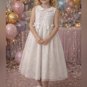 Talbots Cream Kids Dress with Star Accents
